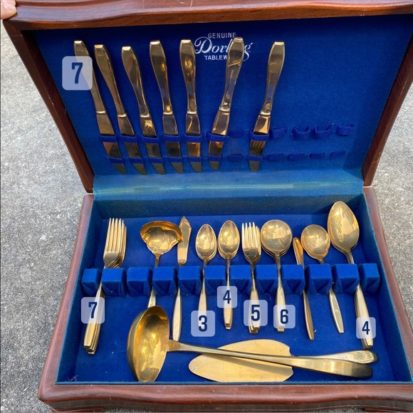 Genuine Dorling Gold Plated Tableware Set - Picture 13 of 16